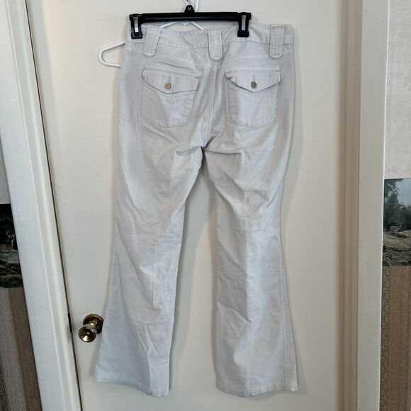 Gap Original Long & Lean Y2K Bootcut flare Corduroy Pants off white chic size 10 - Picture 6 of 9